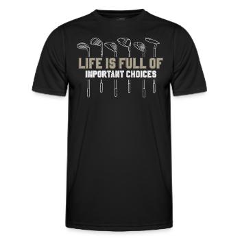 Golf Golfschläger - Männer Funktions-T-Shirt - Schwarz - Vorne - AI Model Male 178 dark (178cm)