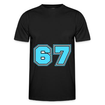 67 Numéro de numéro - T-shirt sport Homme - noir - Devant - AI Model Male 178 dark (178cm)
