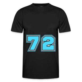 72 Number number - Men's Functional T-Shirt - black - Front - AI Model Male 178 dark (178cm)