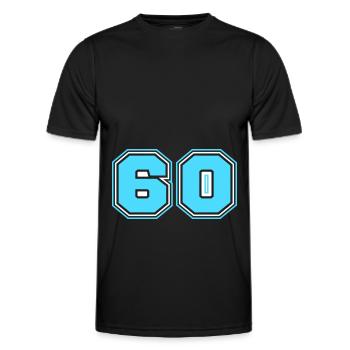 60 Number number - Men's Functional T-Shirt - black - Front - AI Model Male 178 dark (178cm)