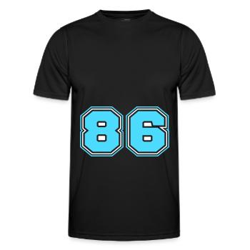 86 Number number - Men's Functional T-Shirt - black - Front - AI Model Male 178 dark (178cm)