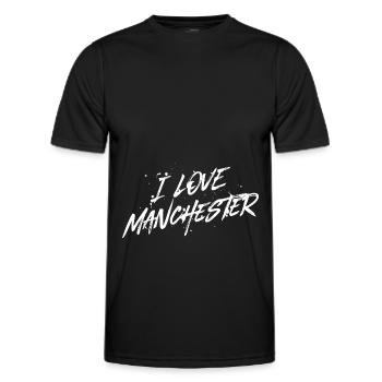 J’aime Manchester - T-shirt sport Homme - noir - Devant - AI Model Male 178 dark (178cm)