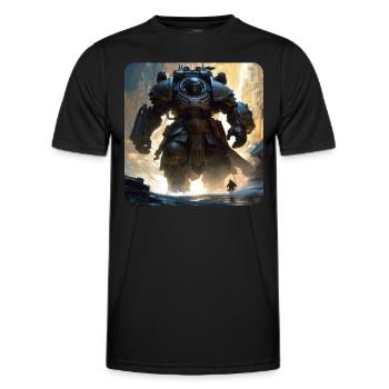 Dunkler Cyborg Android Krieger - Männer Funktions-T-Shirt - Schwarz - Vorne - AI Model Male 178 dark (178cm)