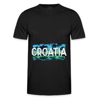 Croatia - Men's Functional T-Shirt - black - Front - AI Model Male 178 dark (178cm)