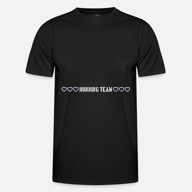 Running Team herzchen - Männer Funktions-T-Shirt - Schwarz