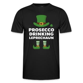Prosecco Boire Leprechaun - T-shirt sport Homme - noir - Devant - AI Model Male 178 dark (178cm)