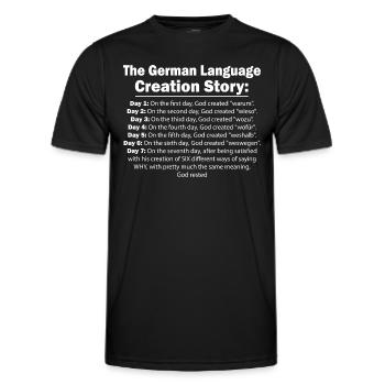 German language sarcasm funny teacher gift - Men's Functional T-Shirt - black - Front - AI Model Male 178 dark (178cm)