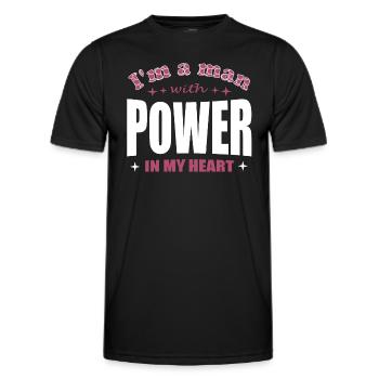 Power in my Heart Man - Men's Functional T-Shirt - black - Front - AI Model Male 178 dark (178cm)