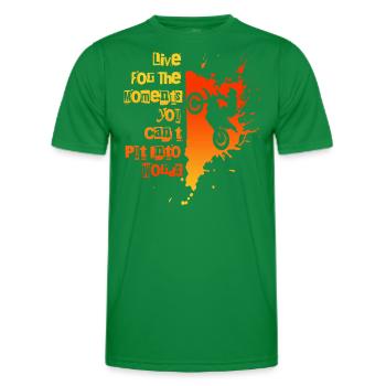 Live for Unforgettable Moments Adventure Biking - Men's Functional T-Shirt - kelly green - Front - AI Model Male 178 dark (178cm)