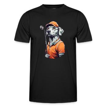 Golfer Hund Golfspieler Design Aesthetic - Männer Funktions-T-Shirt - Schwarz - Vorne - AI Model Male 178 dark (178cm)