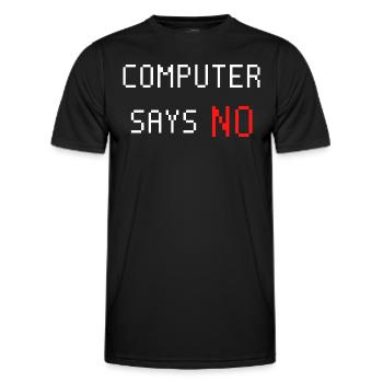 L’ordinateur dit non. L’ordinateur dit non. Dicton - T-shirt sport Homme - noir - Devant - AI Model Male 178 dark (178cm)