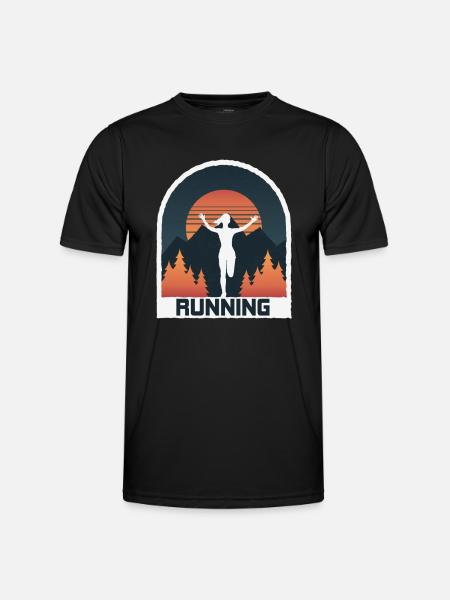 Marathon, trail running runner - Men's Functional T-Shirt - black