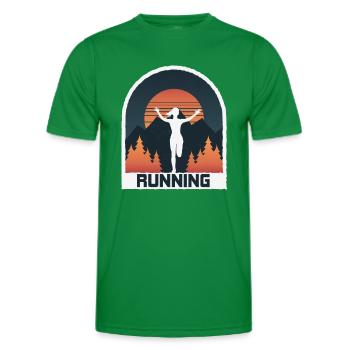 Marathon, coureur de trail running - T-shirt sport Homme - vert - Devant - AI Model Male 178 dark (178cm)