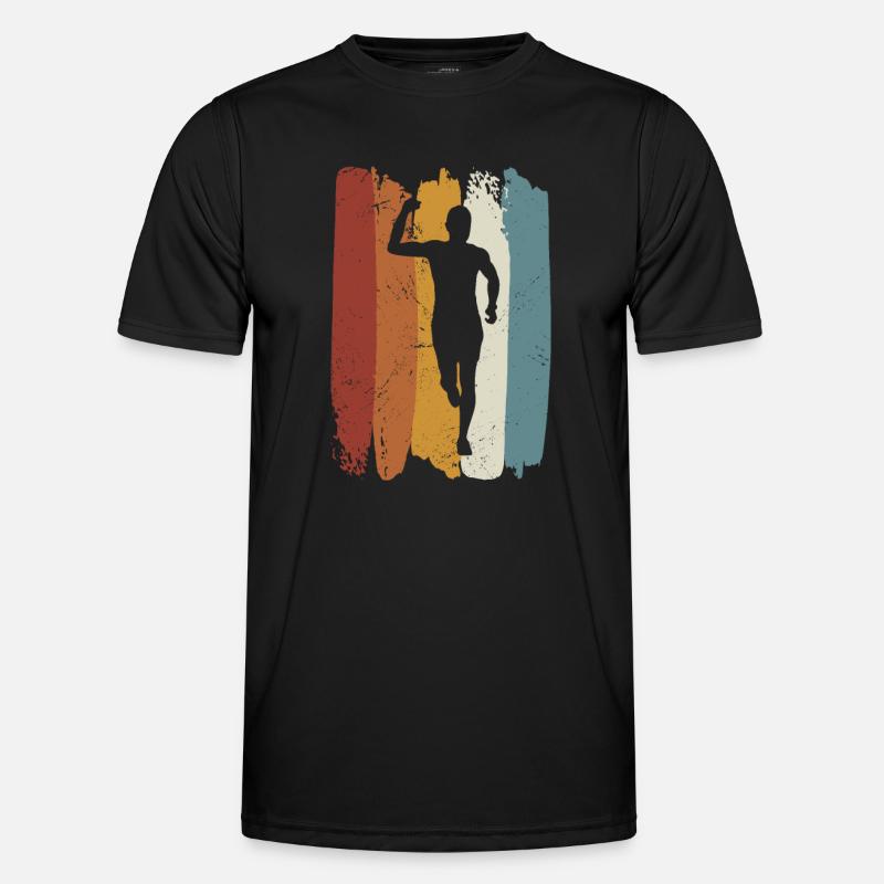 Retro Marathon, Trail Running - Men's Functional T-Shirt - black