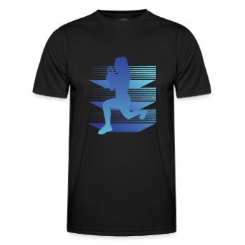 Geometry HIIT - Men's Functional T-Shirt - black - Front - AI Model Male 178 dark (178cm)