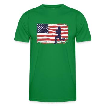 American Flag HIIT - Men's Functional T-Shirt - kelly green - Front - AI Model Male 178 dark (178cm)