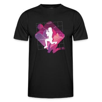 Vaporwave HIIT - Männer Funktions-T-Shirt - Schwarz - Vorne - AI Model Male 178 dark (178cm)