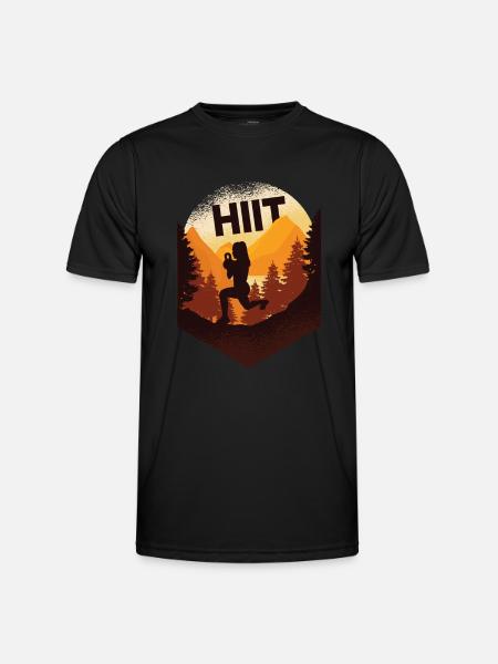 HIIT Fitness Frau - Männer Funktions-T-Shirt - Schwarz