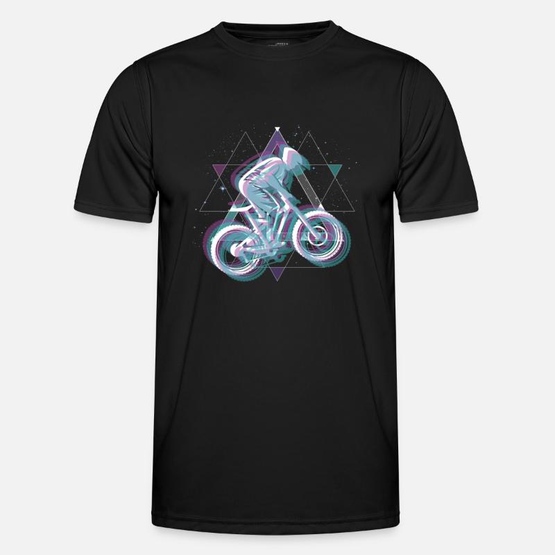Vaporwave Space Downhill - Men's Functional T-Shirt - black