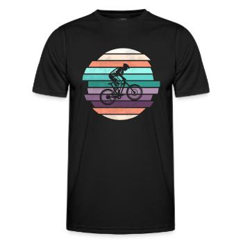 Descente rétro - T-shirt sport Homme - noir - Devant - AI Model Male 178 dark (178cm)
