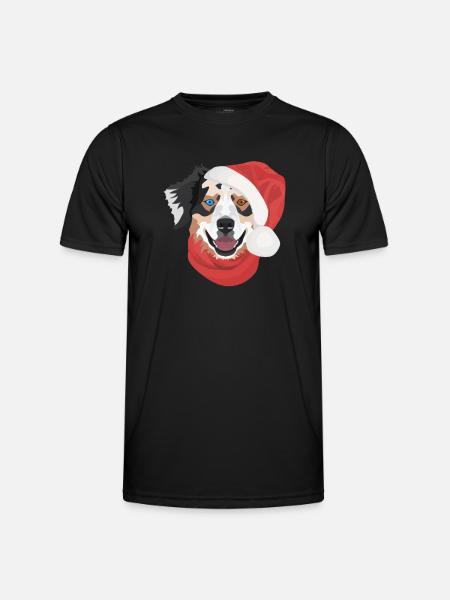 Australian Shepherd Merry Christmas - Men's Functional T-Shirt - black