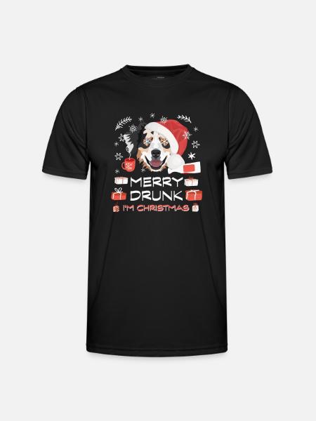 Australian Shepherd Weihnachtsmarkt - Männer Funktions-T-Shirt - Schwarz