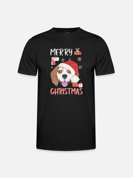 Beagle Merry Christmas - Men's Functional T-Shirt - black