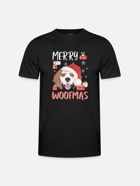 Beagle Frohe Weihnachten - Männer Funktions-T-Shirt - Schwarz