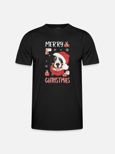 Bouvier Bernois Joyeux Noël - T-shirt sport Homme - noir