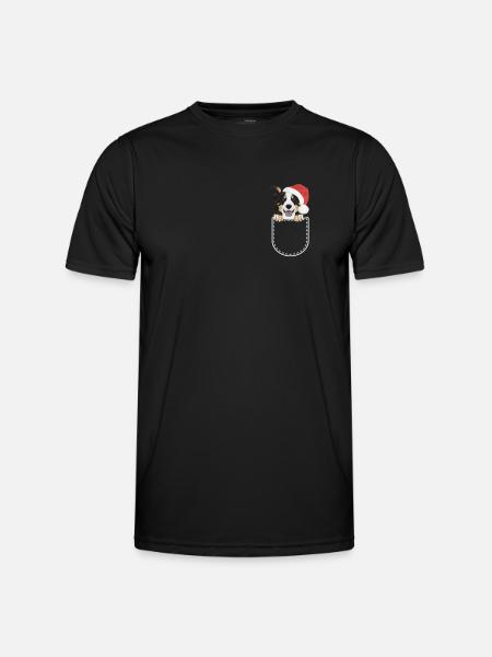 Border Collie Joyeux Noël - T-shirt sport Homme - noir