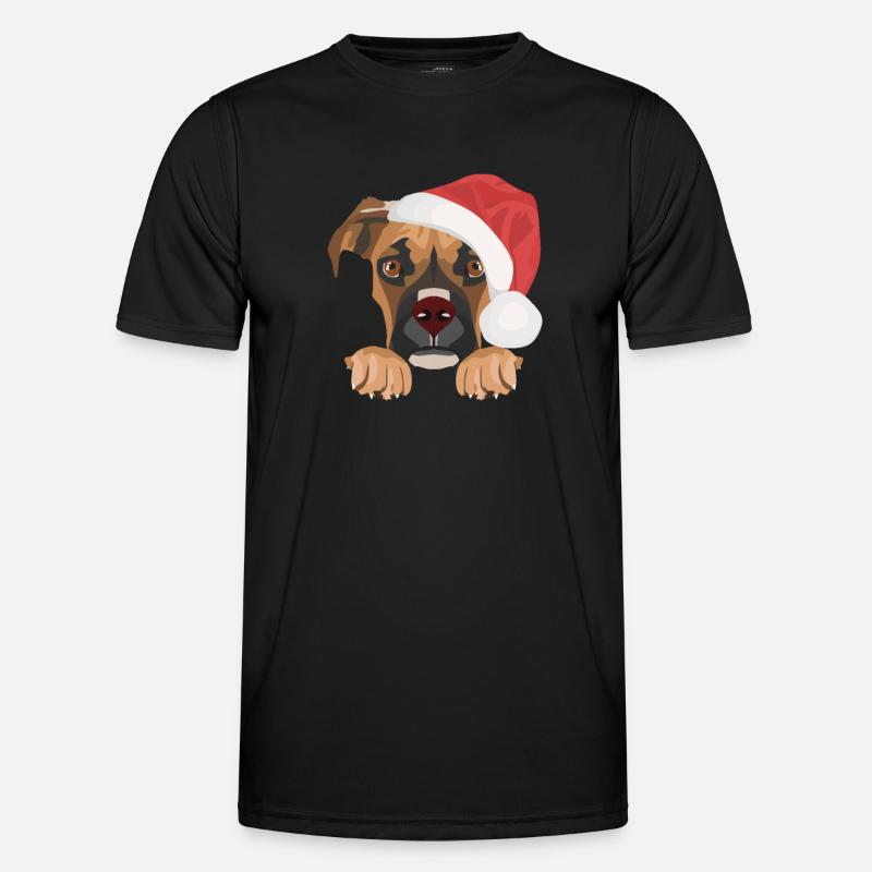 Boxer Merry Christmas - Men's Functional T-Shirt - black