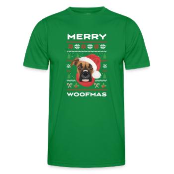 Boxer Frohe Weihnachten - Männer Funktions-T-Shirt - Kelly Green - Vorne - AI Model Male 178 dark (178cm)