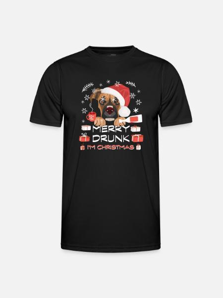 Boxer Weihnachtsmarkt - Männer Funktions-T-Shirt - Schwarz