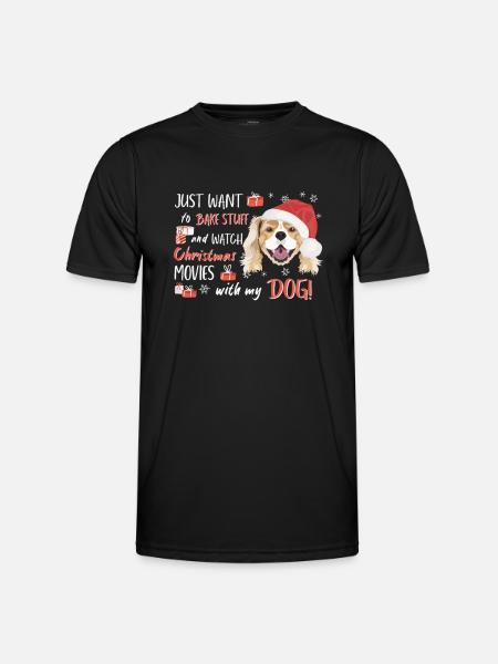 King Charles Spaniel Merry Christmas - Men's Functional T-Shirt - black