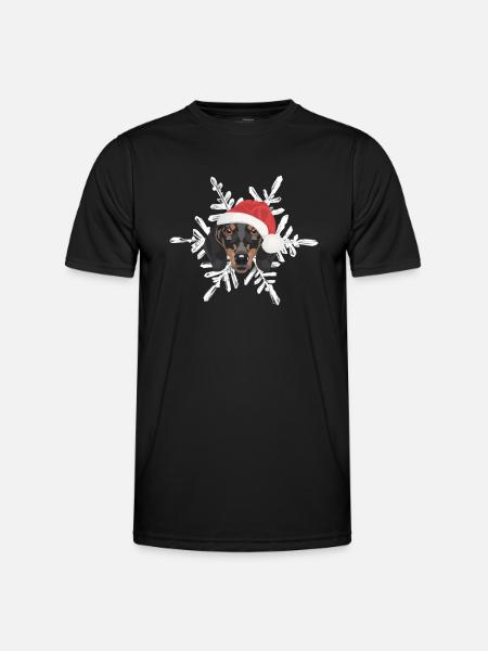 Dachshund Merry Christmas - Men's Functional T-Shirt - black