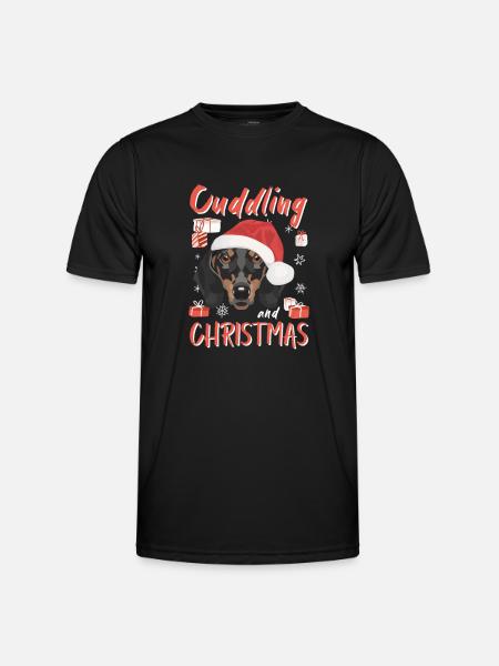 Teckel Joyeux Noël - T-shirt sport Homme - noir