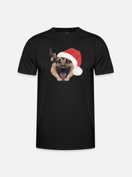 German Shepherd Merry Christmas - Men's Functional T-Shirt - black