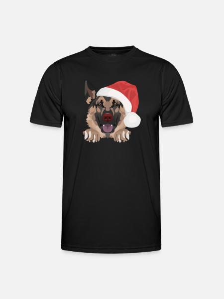 German Shepherd Merry Christmas - Men's Functional T-Shirt - black