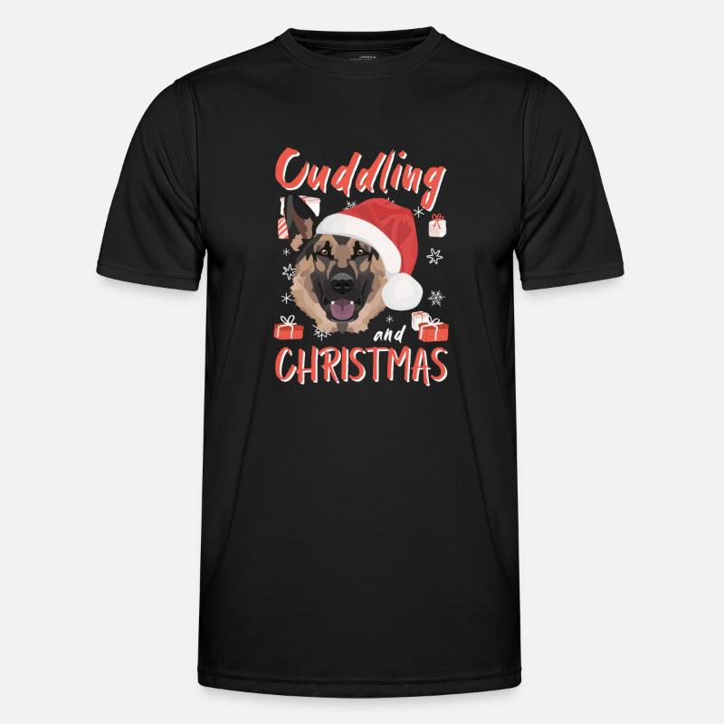 German Shepherd Merry Christmas - Men's Functional T-Shirt - black