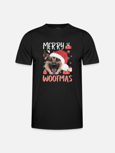 German Shepherd Merry Christmas - Men's Functional T-Shirt - black