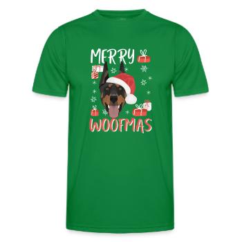 Dobermann Frohe Weihnachten - Männer Funktions-T-Shirt - Kelly Green - Vorne - AI Model Male 178 dark (178cm)
