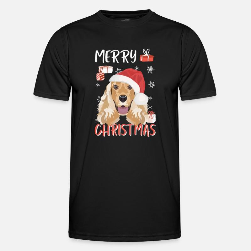 Deutsch Cocker Spaniel Merry Christmas - Men's Functional T-Shirt - black