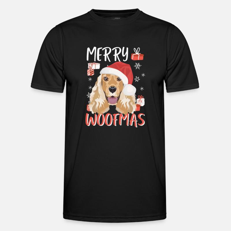 Deutsch Cocker Spaniel Merry Christmas - Men's Functional T-Shirt - black