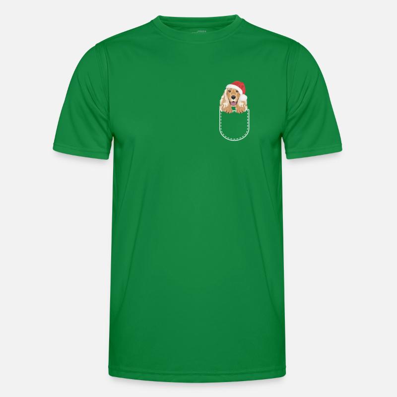 Deutsch Cocker Spaniel Joyeux Noël T-shirt sport Homme