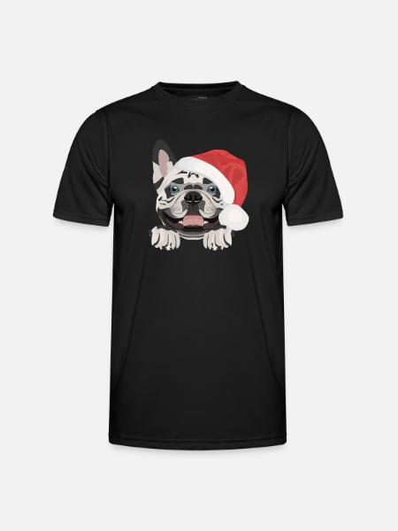 Français Bulldog Joyeux Noël - T-shirt sport Homme - noir