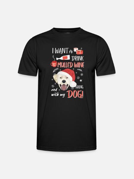 Labrador mulled wine Christmas - Men's Functional T-Shirt - black