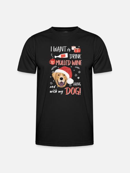 Labrador mulled wine Christmas - Men's Functional T-Shirt - black