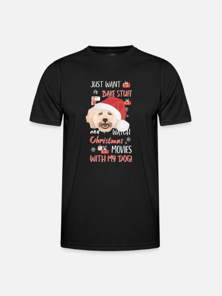 Caniche Joyeux Noël - T-shirt sport Homme - noir