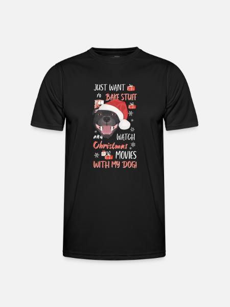 Staffordshire Bull Terrier Glædelig jul - Funktionsshirt til herrer - sort