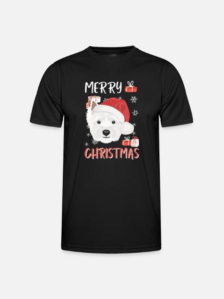 West Highland Terrier Merry Christmas - Men's Functional T-Shirt - black